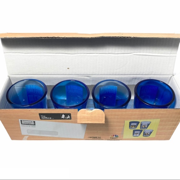 The Office Employees Blue Mini Glass Set of 4 - Picture 8 of 12